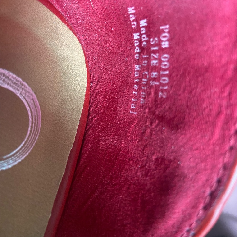 Red leather flats size 8.5